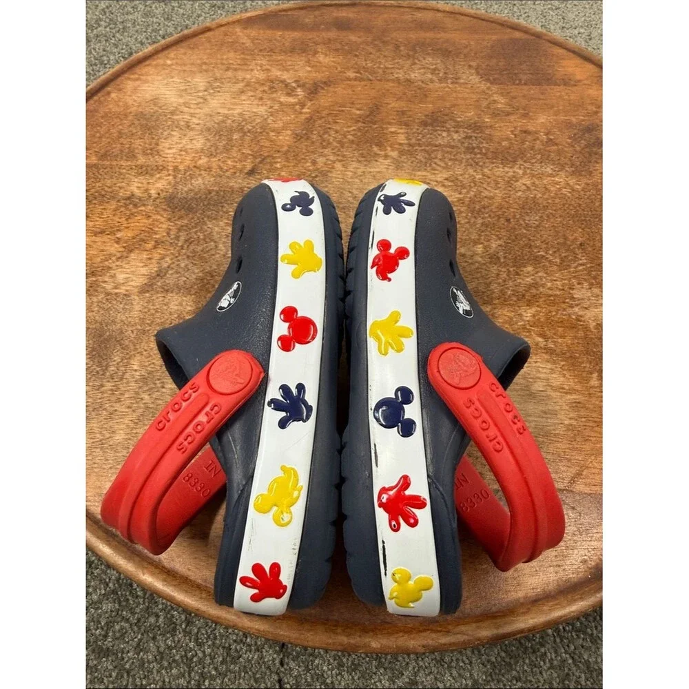 CROCS Shoes Little Kids 7 Navy Blue Clog Red Strap Mickey Mouse Disney